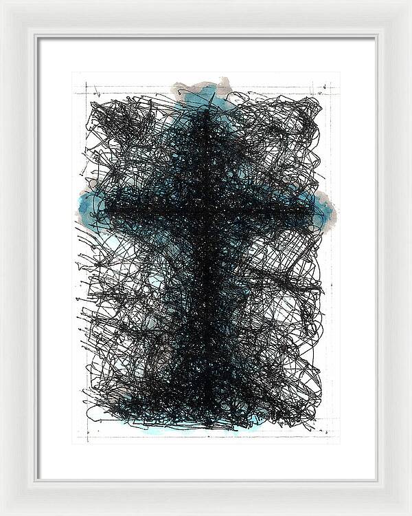 Chaos Order Cross 02 - Glorious Blue - Framed Print