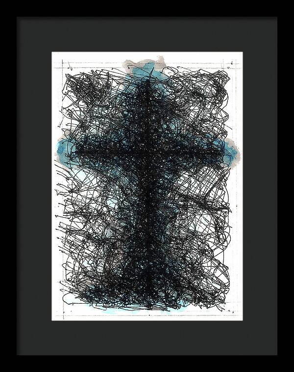 Chaos Order Cross 02 - Glorious Blue - Framed Print
