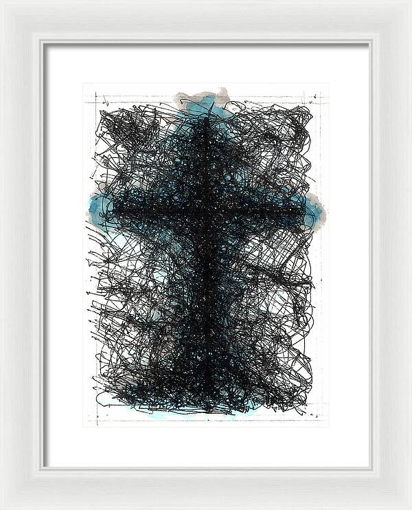 Chaos Order Cross 02 - Glorious Blue - Framed Print