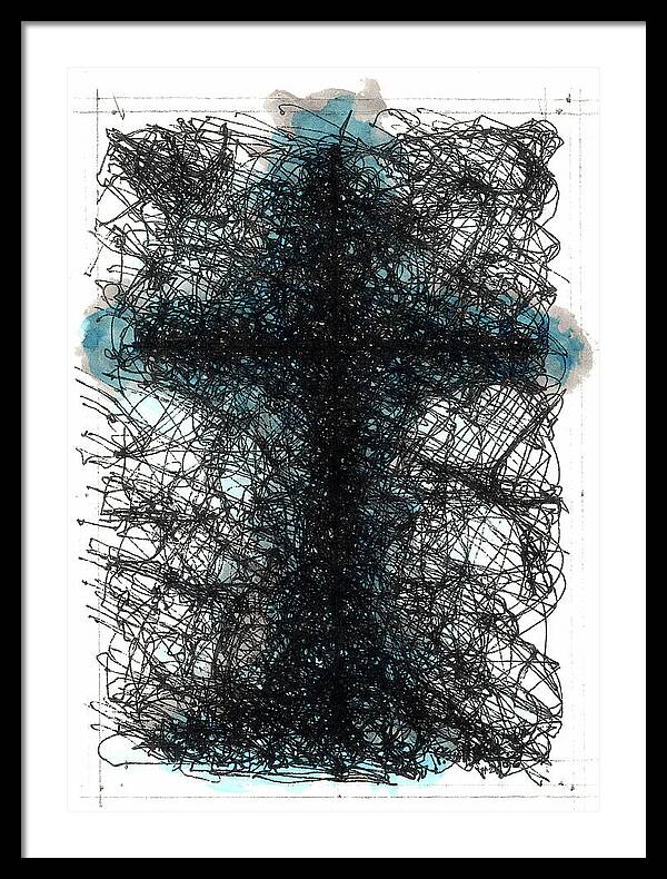 Chaos Order Cross 02 - Glorious Blue - Framed Print