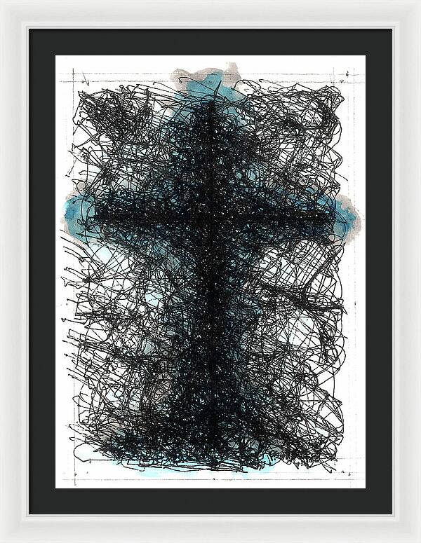 Chaos Order Cross 02 - Glorious Blue - Framed Print