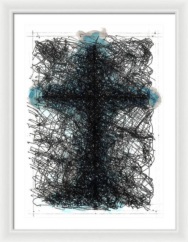 Chaos Order Cross 02 - Glorious Blue - Framed Print