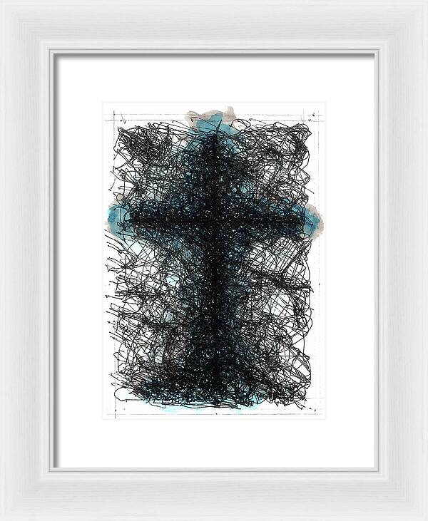 Chaos Order Cross 02 - Glorious Blue - Framed Print