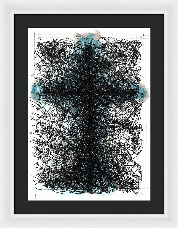 Chaos Order Cross 02 - Glorious Blue - Framed Print