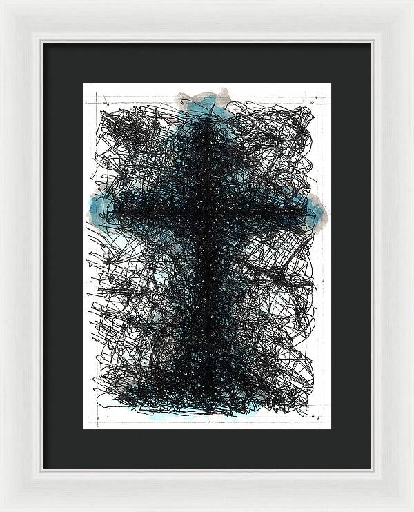 Chaos Order Cross 02 - Glorious Blue - Framed Print
