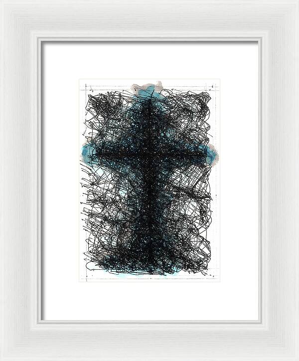 Chaos Order Cross 02 - Glorious Blue - Framed Print