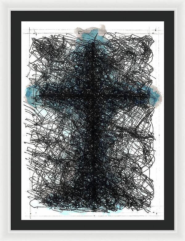 Chaos Order Cross 02 - Glorious Blue - Framed Print