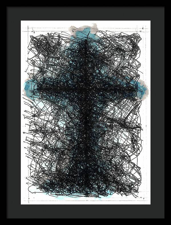 Chaos Order Cross 02 - Glorious Blue - Framed Print