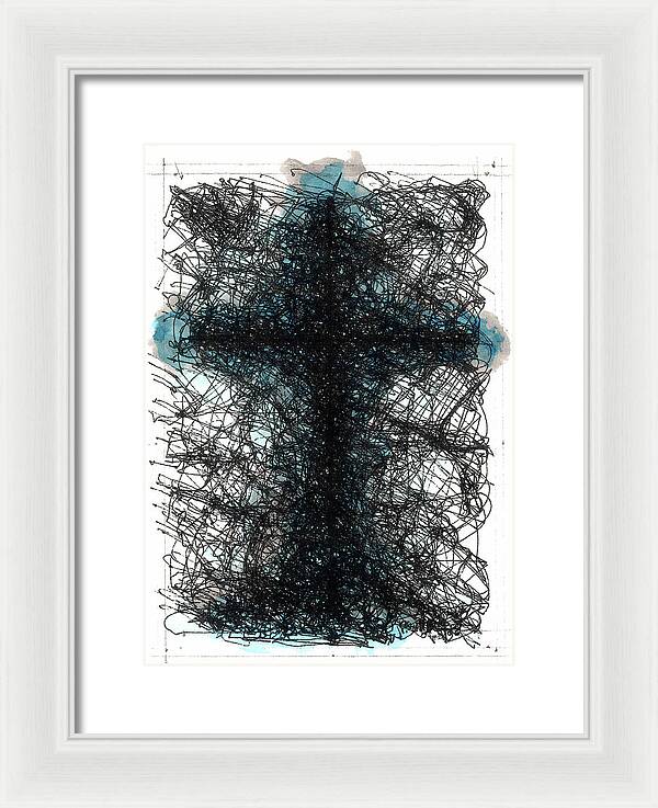 Chaos Order Cross 02 - Glorious Blue - Framed Print