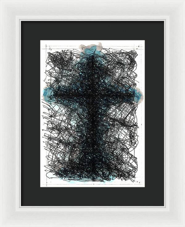 Chaos Order Cross 02 - Glorious Blue - Framed Print