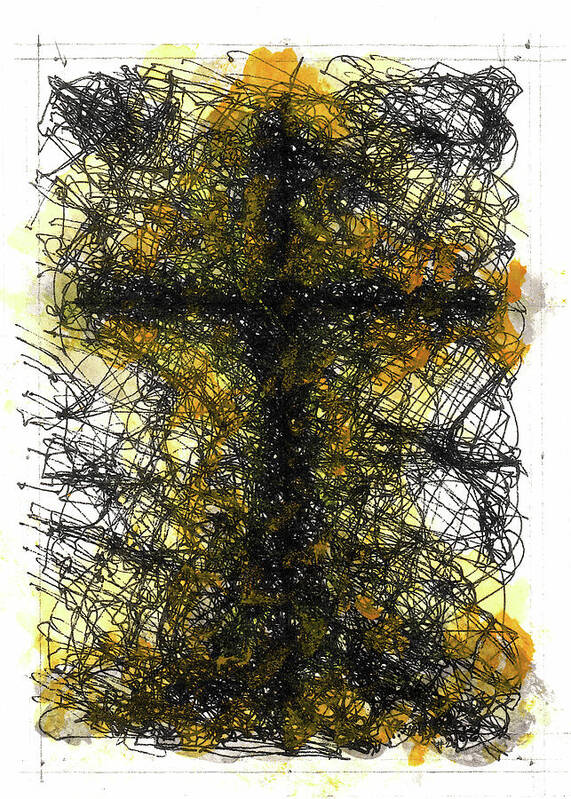 Chaos Order Cross 02 - Luminous Yellow - Art Print