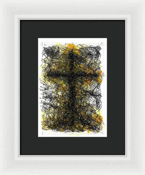 Chaos Order Cross 02 - Luminous Yellow - Framed Print