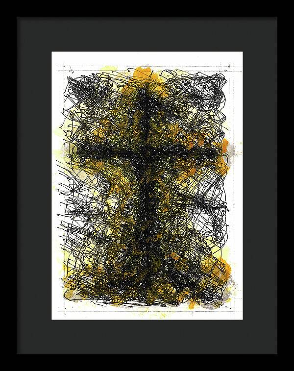 Chaos Order Cross 02 - Luminous Yellow - Framed Print