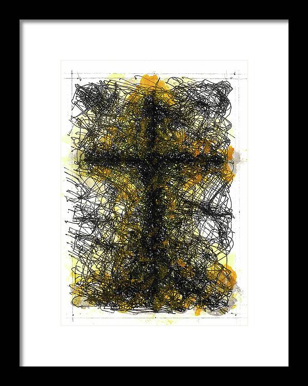 Chaos Order Cross 02 - Luminous Yellow - Framed Print