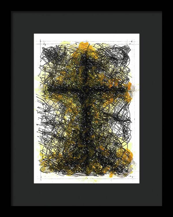 Chaos Order Cross 02 - Luminous Yellow - Framed Print