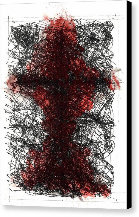 Chaos Order Cross 02 - Sorrowful Red - Canvas Print