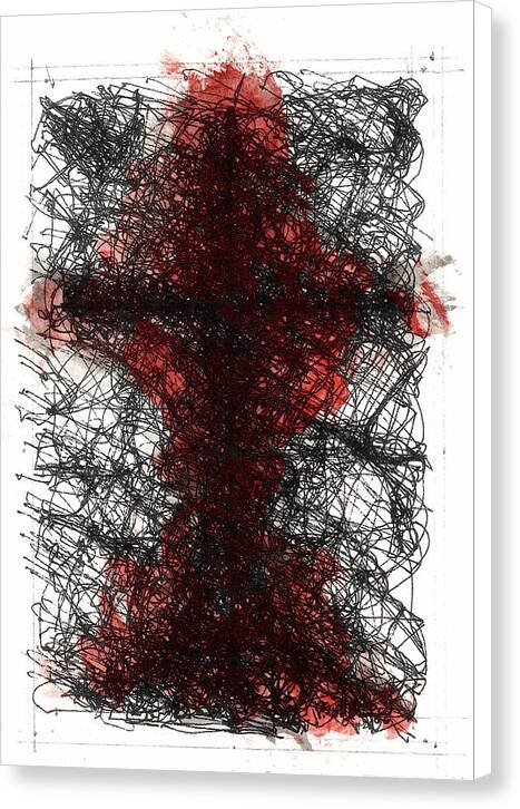 Chaos Order Cross 02 - Sorrowful Red - Canvas Print