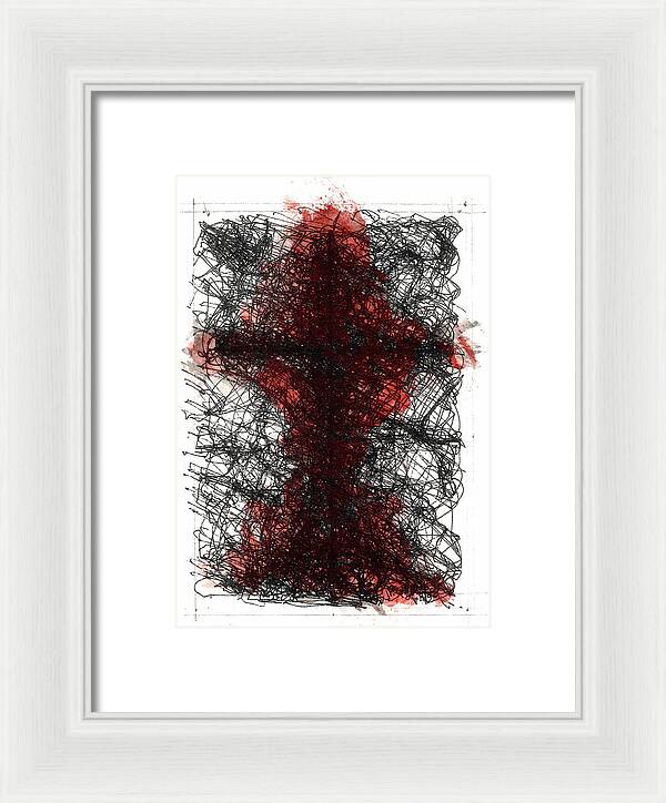 Chaos Order Cross 02 - Sorrowful Red - Framed Print