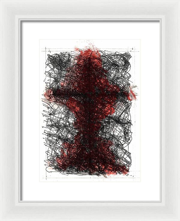 Chaos Order Cross 02 - Sorrowful Red - Framed Print