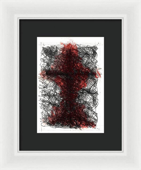 Chaos Order Cross 02 - Sorrowful Red - Framed Print