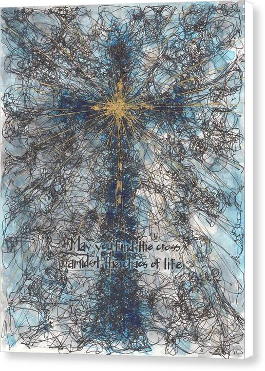Chaos Order Cross 21 - Glorious Blue - Canvas Print