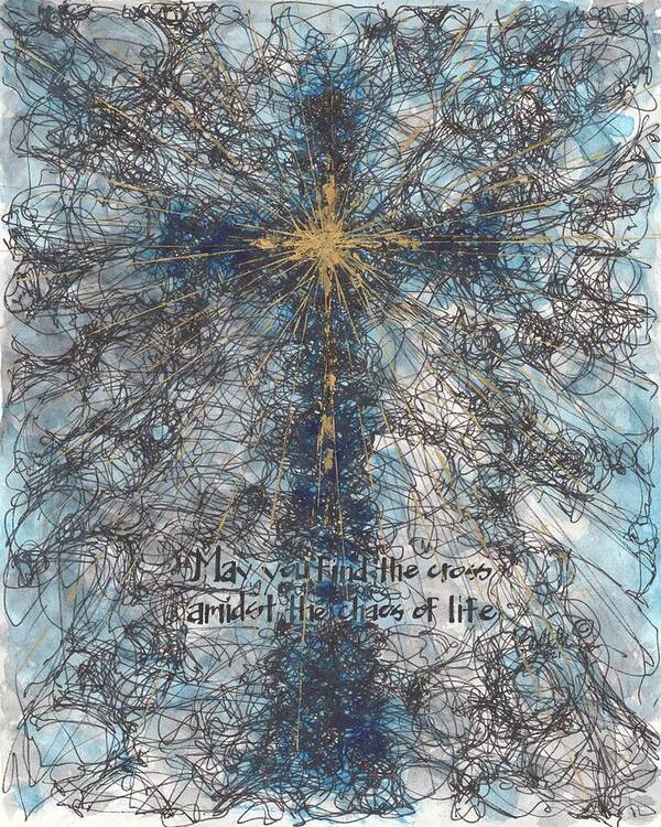 Chaos Order Cross 21 - Glorious Blue - Art Print