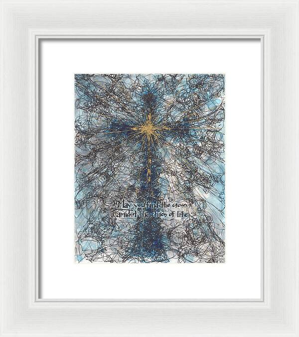 Chaos Order Cross 21 - Glorious Blue - Framed Print
