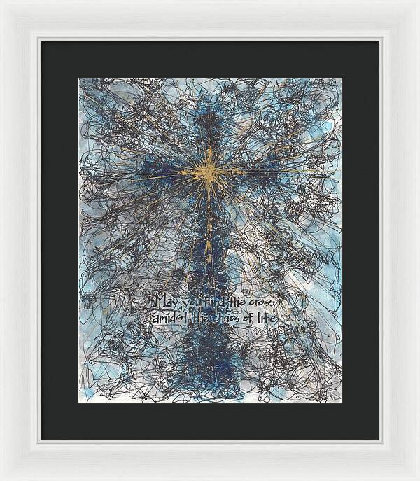 Chaos Order Cross 21 - Glorious Blue - Framed Print