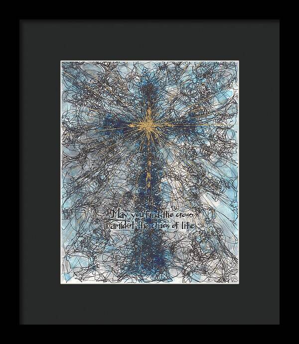 Chaos Order Cross 21 - Glorious Blue - Framed Print