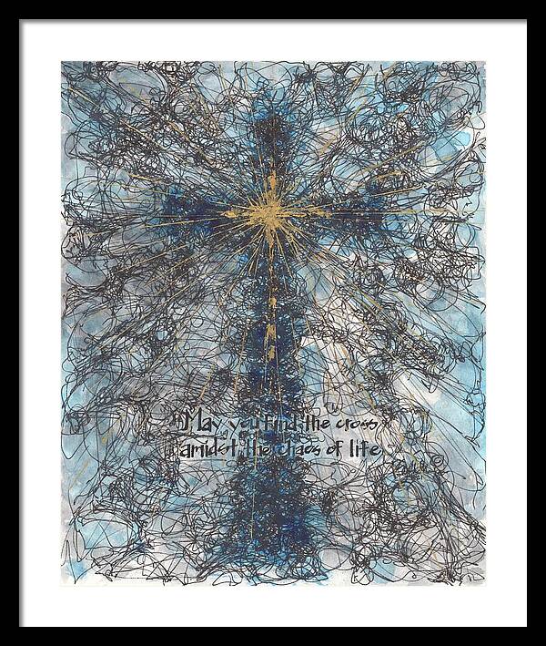 Chaos Order Cross 21 - Glorious Blue - Framed Print