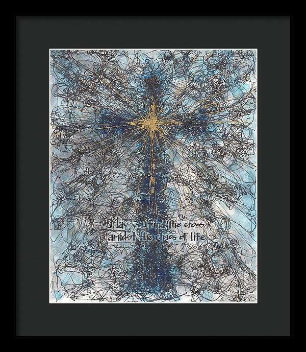 Chaos Order Cross 21 - Glorious Blue - Framed Print