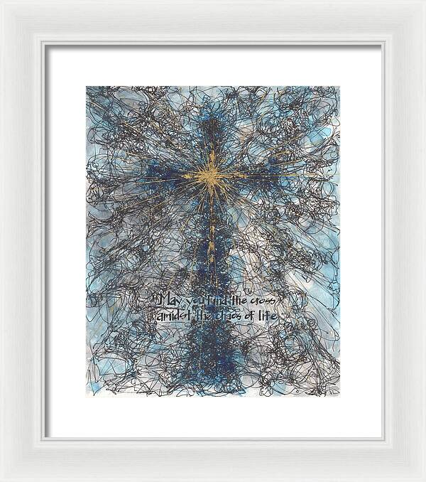 Chaos Order Cross 21 - Glorious Blue - Framed Print