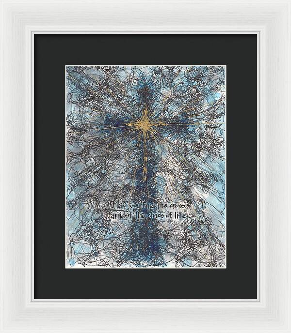 Chaos Order Cross 21 - Glorious Blue - Framed Print