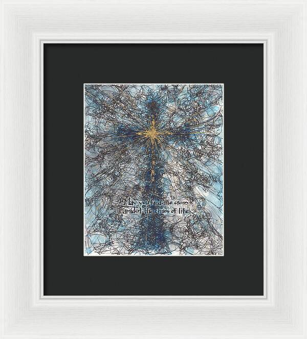 Chaos Order Cross 21 - Glorious Blue - Framed Print