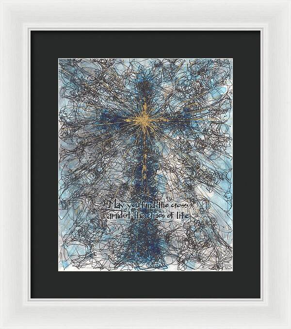 Chaos Order Cross 21 - Glorious Blue - Framed Print