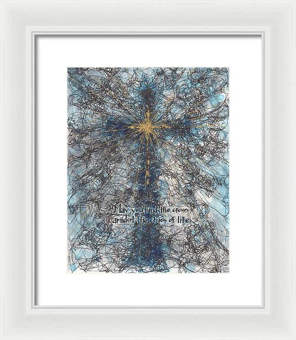 Chaos Order Cross 21 - Glorious Blue - Framed Print