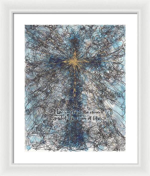 Chaos Order Cross 21 - Glorious Blue - Framed Print