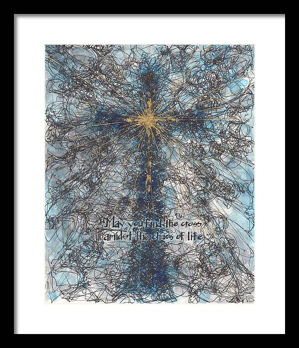 Chaos Order Cross 21 - Glorious Blue - Framed Print
