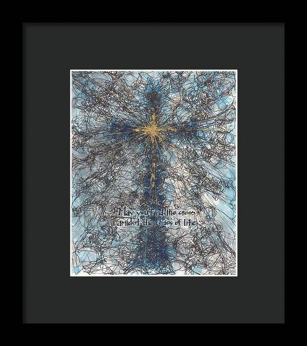 Chaos Order Cross 21 - Glorious Blue - Framed Print