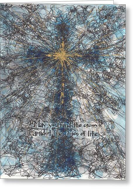 Chaos Order Cross 21 - Glorious Blue - Greeting Card