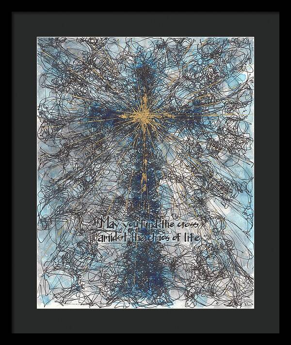 Chaos Order Cross 21 - Glorious Blue - Framed Print