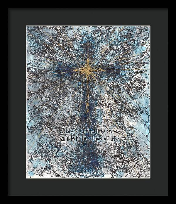 Chaos Order Cross 21 - Glorious Blue - Framed Print