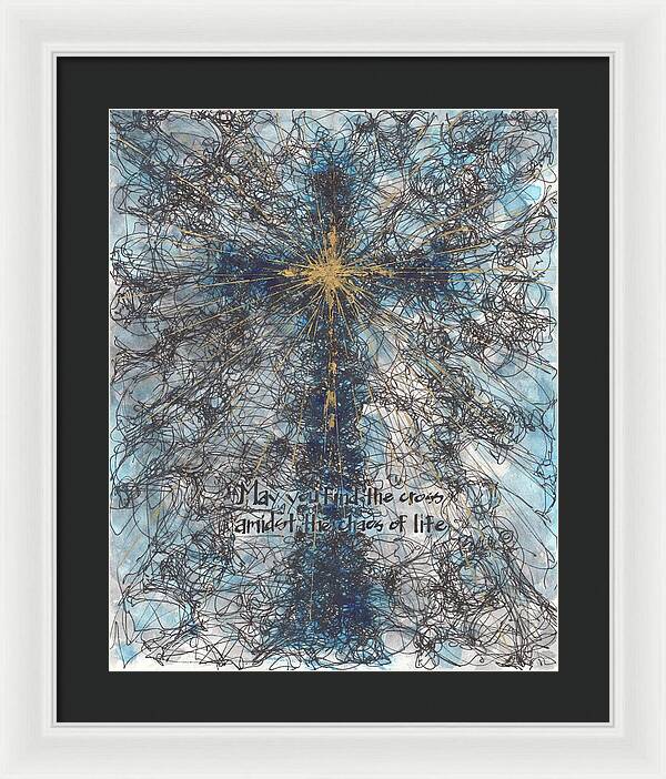 Chaos Order Cross 21 - Glorious Blue - Framed Print