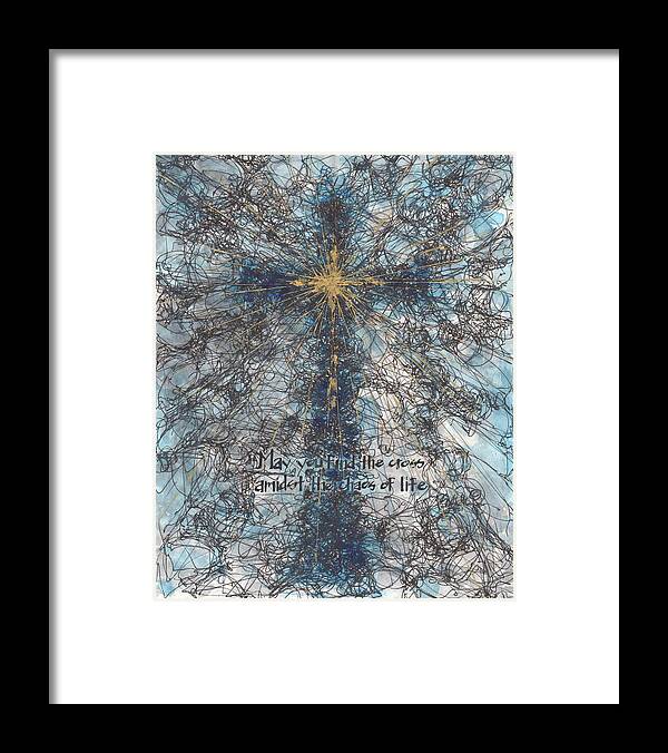 Chaos Order Cross 21 - Glorious Blue - Framed Print