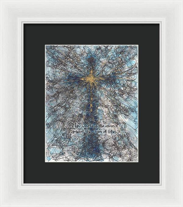 Chaos Order Cross 21 - Glorious Blue - Framed Print