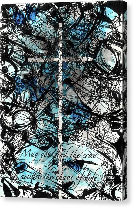 Chaos Order Cross 22 - Glorious Blue - Canvas Print