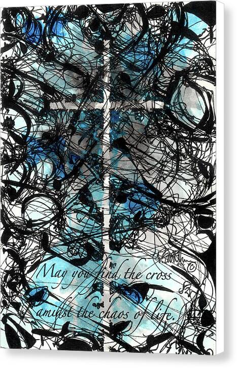 Chaos Order Cross 22 - Glorious Blue - Canvas Print