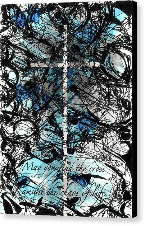Chaos Order Cross 22 - Glorious Blue - Canvas Print