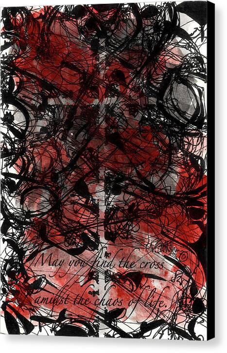 Chaos Order Cross 22 - Sorrowful Red - Canvas Print
