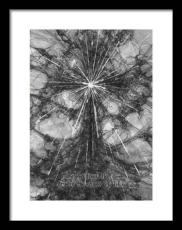 Chaos Order Cross 23 - Black and White - Framed Print